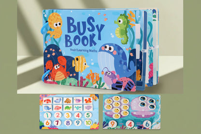 Montessori Quiet Busy Book - Early Learning Activity Binder for Toddlers with Matching Games and Skill Building