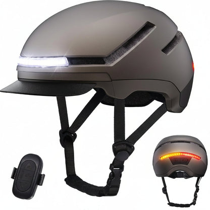 Shinmax Bicycle Helmet – Adult Mountain and Road Cycling Helmet with Front and Rear Lights for Commuting, Outdoor Riding and Safety