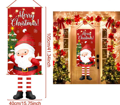 Christmas Hanging Flag Banner -Festive Doorway Decoration for Home, Vibrant Xmas Ornament for Navidad, New Year Celebrations and Winter Holiday Styling
