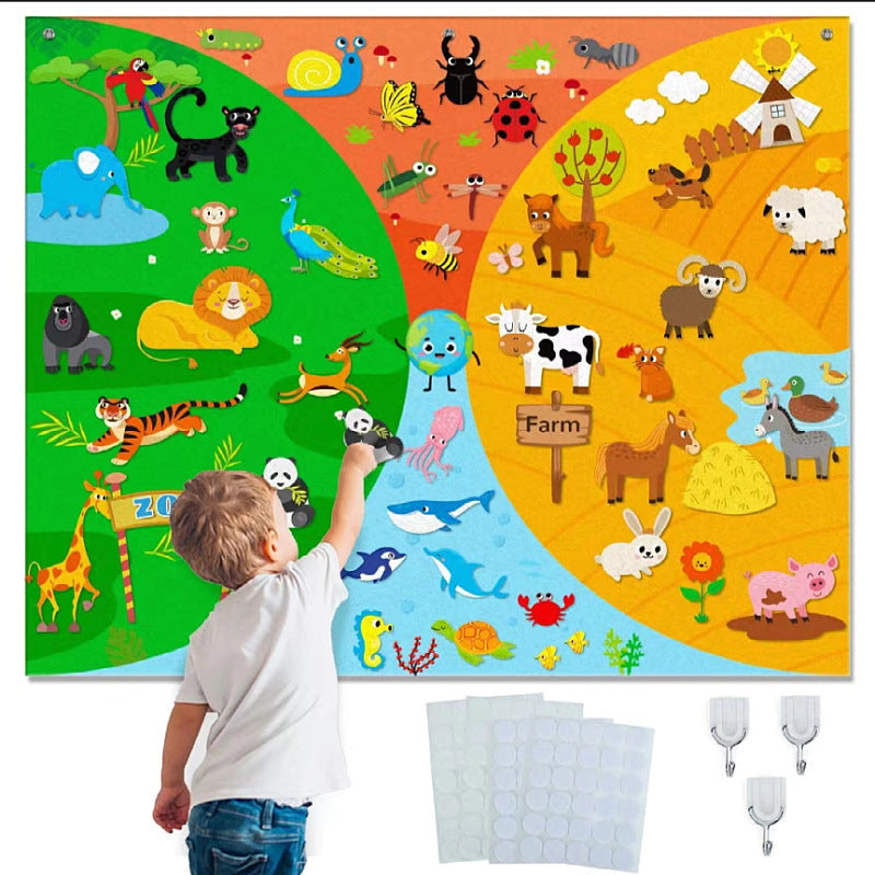 Zoo Animal Felt Story Board - Montessori Storytelling Activity Set for Interactive Learning and Imaginative Play