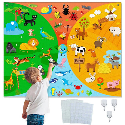 Zoo Animal Felt Story Board - Montessori Storytelling Activity Set for Interactive Learning and Imaginative Play