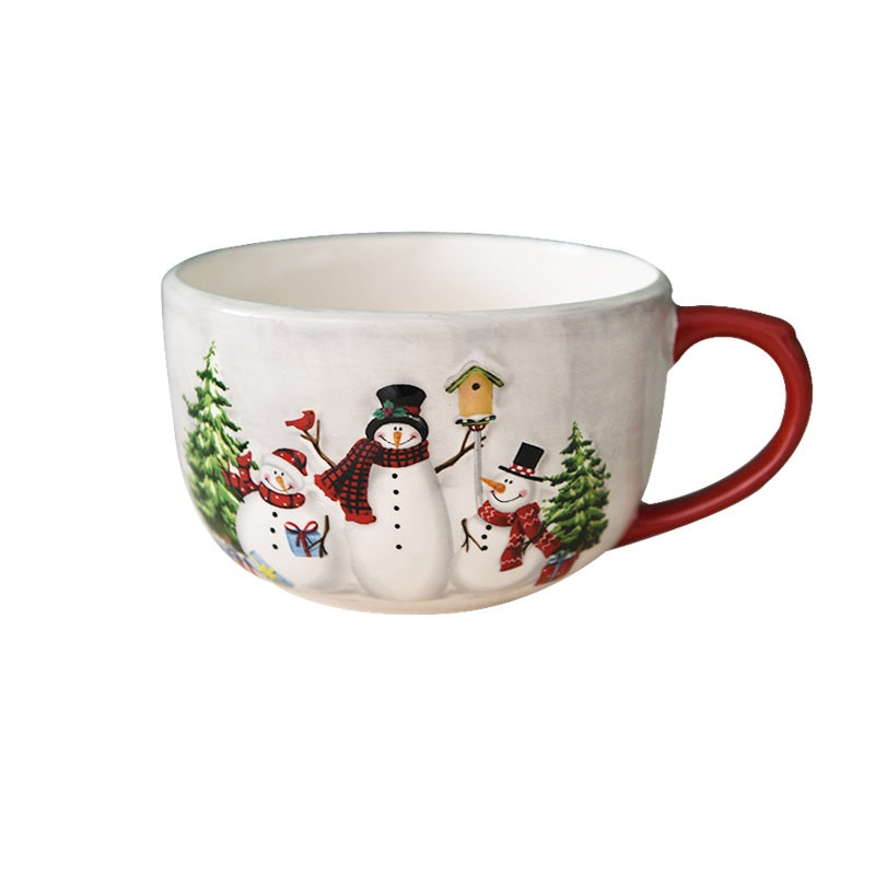Christmas Snowman Dish & Cutlery Set – Ceramic Plate, Bowl, Storage Jar & Teapot Kitchen Collection for Holiday Meals & Festive Dining