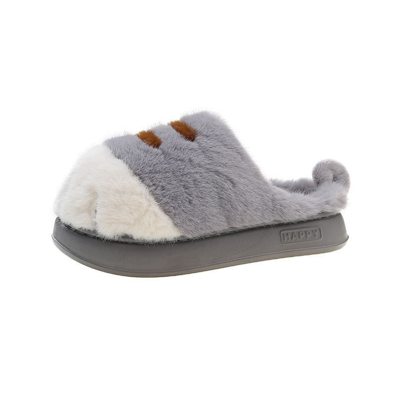 Furry Non-Slip  Adorable Kitty Claw Slippers – Women’s Indoor & Outdoor Slides, Warm Plush Cat Paw Mules for Cozy Home Comfort