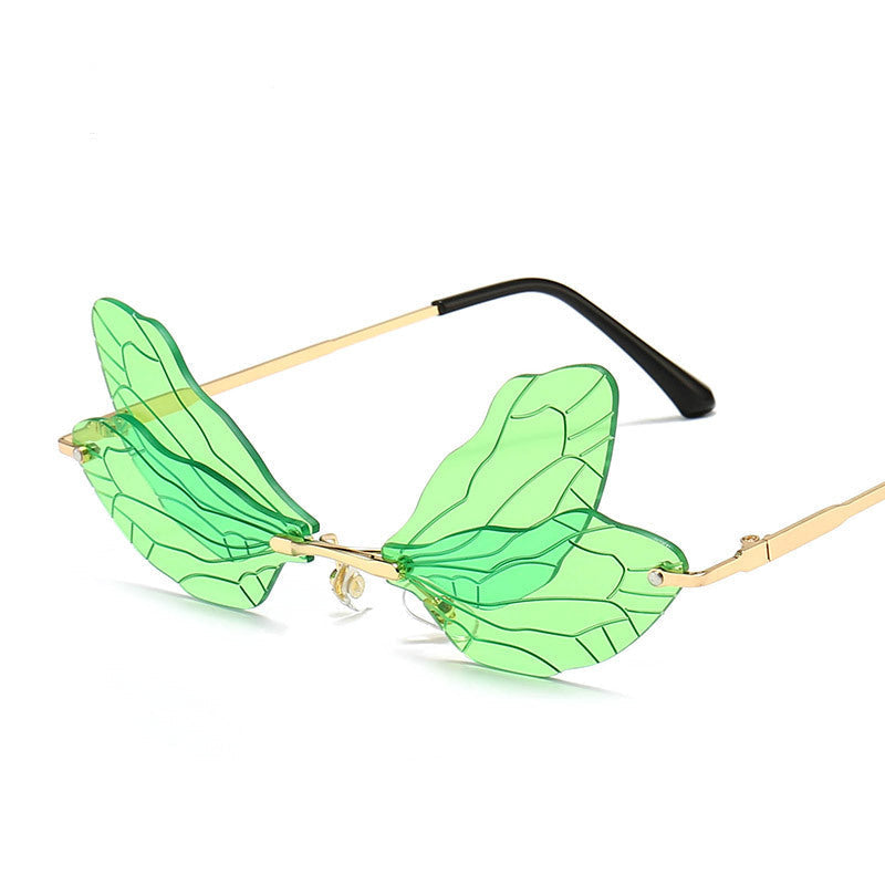 Trendy Dragonfly Wing Glasses – Unique Fashion Party Eyewear with Artistic Transparent Wings for Bold, Creative Style Lovers