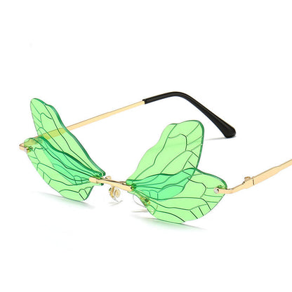 Trendy Dragonfly Wing Glasses – Unique Fashion Party Eyewear with Artistic Transparent Wings for Bold, Creative Style Lovers