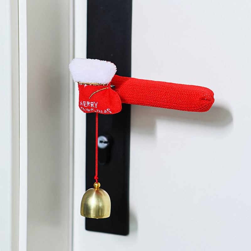 Christmas Door Handle Covers – Soft Hanging Santa and Snowman Bell Decorations for Home Entryways, Festive Accessories for Holiday Spirit