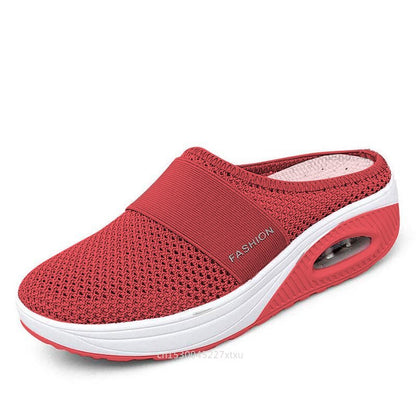 Women’s Orthopedic Air Cushion Walking Shoes – Breathable Slip-On Diabetic Wedge Sneakers with Lightweight Mesh for Comfort & Arch Support