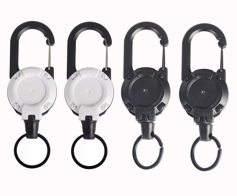 Retractable Wire Rope Keychain Holder – Anti-Theft Elastic Carabiner Hook for Backpack, Keys & Outdoor Travel Use