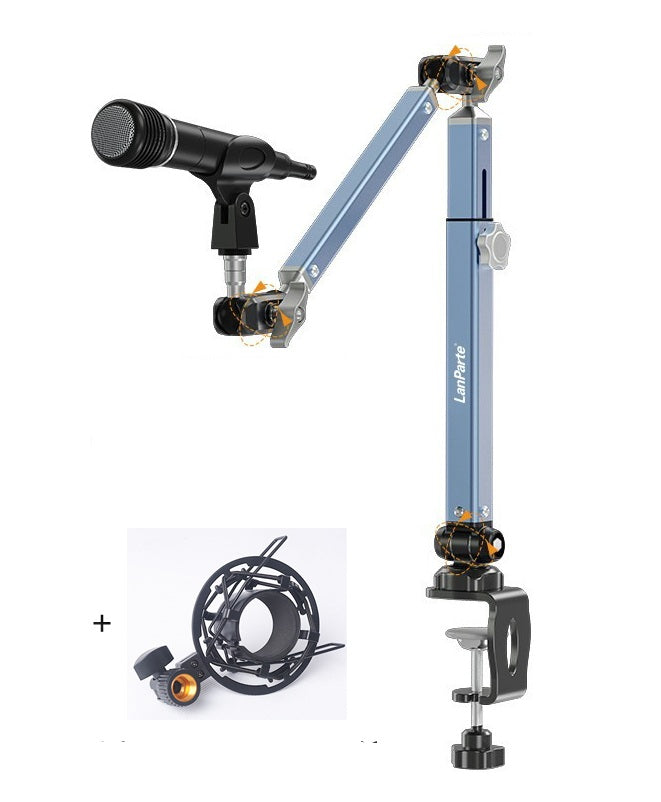 Adjustable Mic Boom Arm Desk Mount – 360° Swivel Microphone Stand with Detachable Riser Column for Streaming, Podcasting & Studio Recording