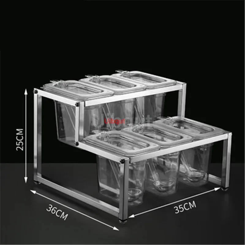 Commercial GN Pan Rack - Stainless Steel Food Tray Shelf Organizer for Restaurant Buffet, Durable Kitchen Storage Solution