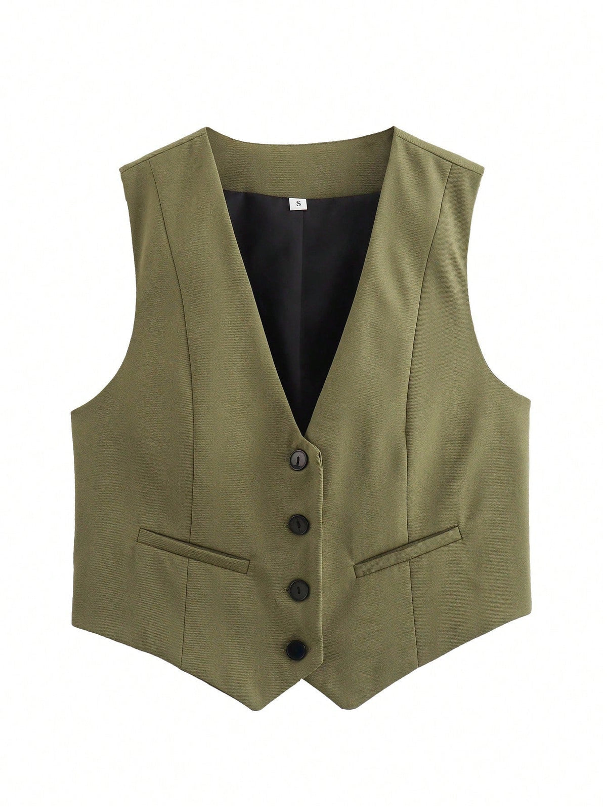 Chic V-Neck Sleeveless Vest – Elegant Women’s Single-Breasted White Waistcoat Top for Stylish Office or Casual Spring Outfits