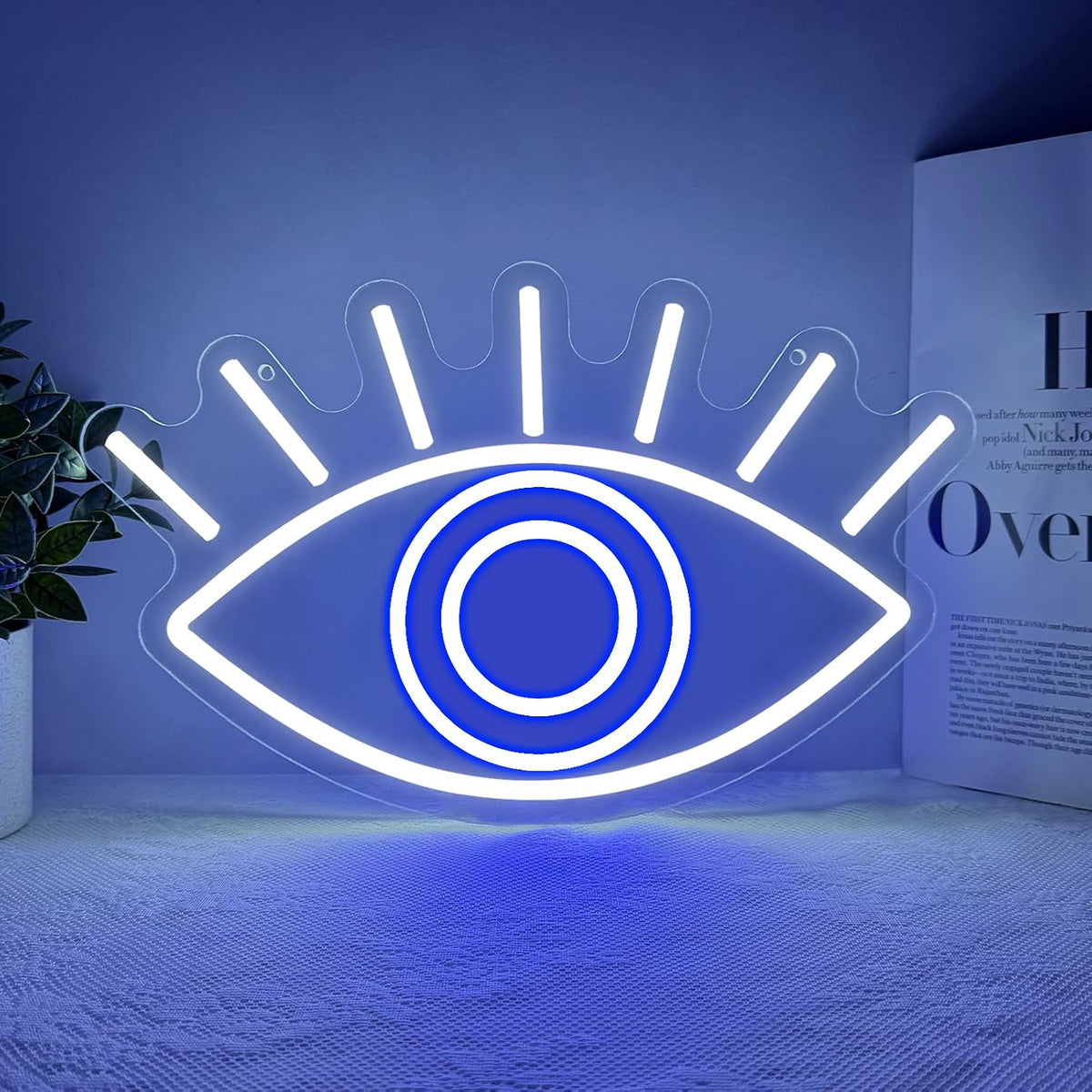 Green Evil Eyes Neon Sign – Gothic LED Wall Light for Game Rooms, Bedrooms, Man Caves and Parties with Bold Nighttime Decor