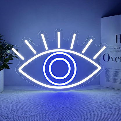 Green Evil Eyes Neon Sign – Gothic LED Wall Light for Game Rooms, Bedrooms, Man Caves and Parties with Bold Nighttime Decor