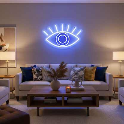 Green Evil Eyes Neon Sign – Gothic LED Wall Light for Game Rooms, Bedrooms, Man Caves and Parties with Bold Nighttime Decor