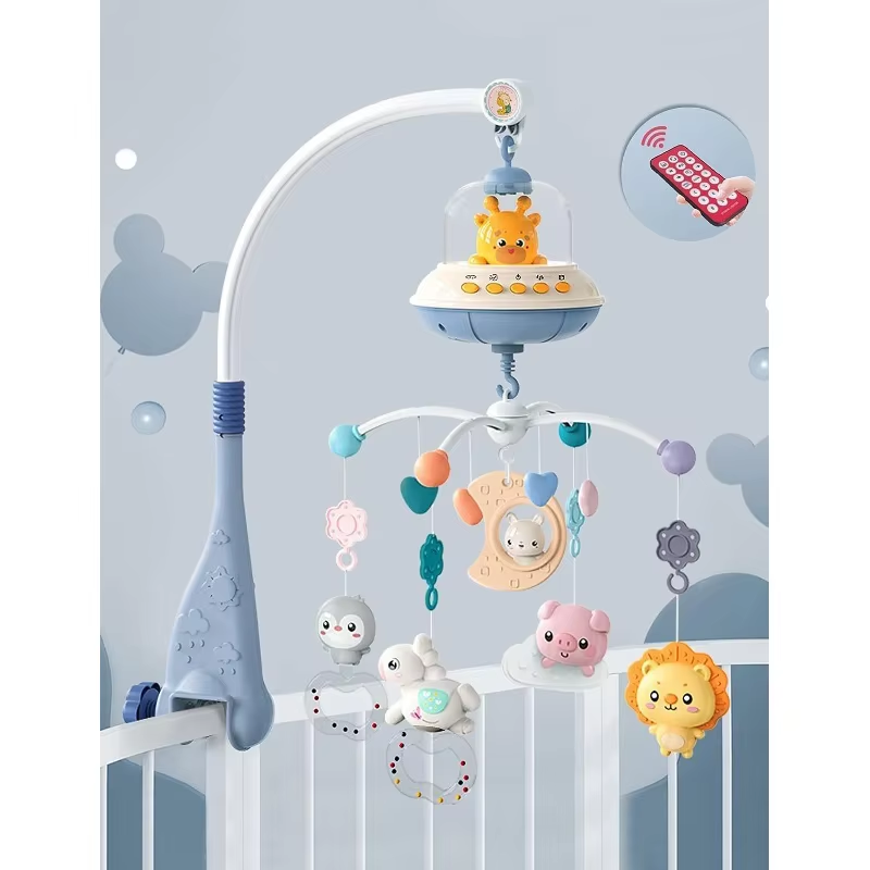 Baby Crib Mobile with Music and Lights - Remote Controlled Projection Toy for Infant Sleep and Development