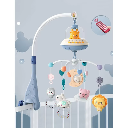 Baby Crib Mobile with Music and Lights - Remote Controlled Projection Toy for Infant Sleep and Development