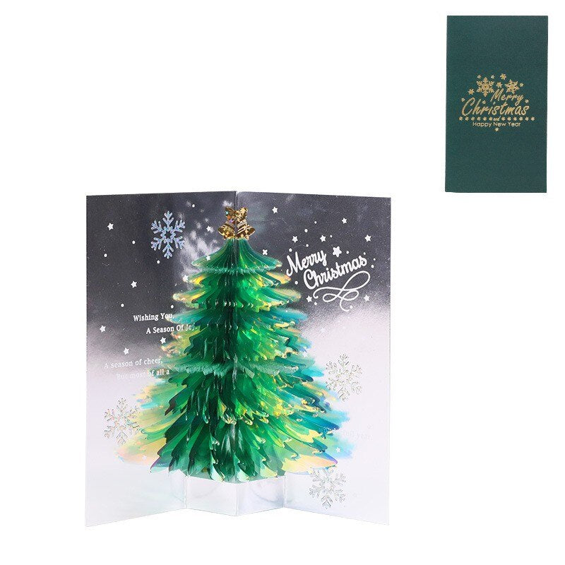 Pop-Up Christmas Tree Greeting Card – 3D Sparkling Holiday Fantasy Card for Christmas Blessings, Gift Messages, Seasonal Wishes, and Festive Surprises