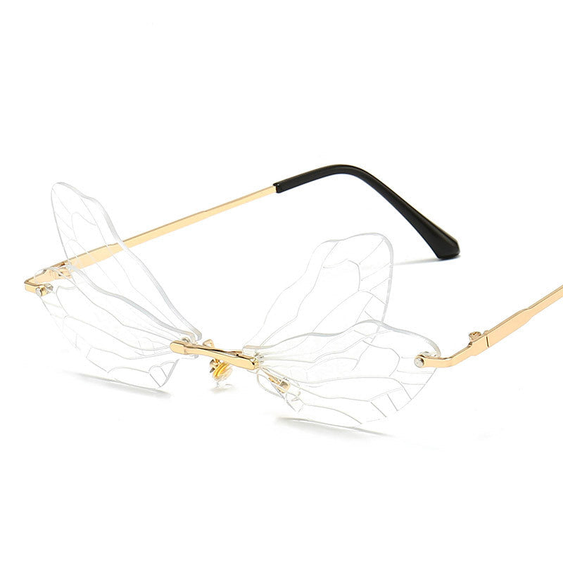 Trendy Dragonfly Wing Glasses – Unique Fashion Party Eyewear with Artistic Transparent Wings for Bold, Creative Style Lovers