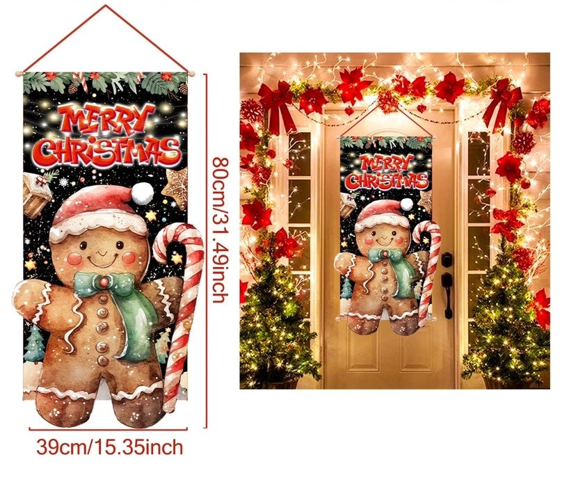 Christmas Hanging Flag Banner -Festive Doorway Decoration for Home, Vibrant Xmas Ornament for Navidad, New Year Celebrations and Winter Holiday Styling