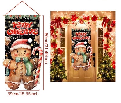 Christmas Hanging Flag Banner -Festive Doorway Decoration for Home, Vibrant Xmas Ornament for Navidad, New Year Celebrations and Winter Holiday Styling