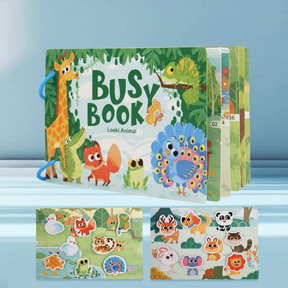 Montessori Quiet Busy Book - Early Learning Activity Binder for Toddlers with Matching Games and Skill Building