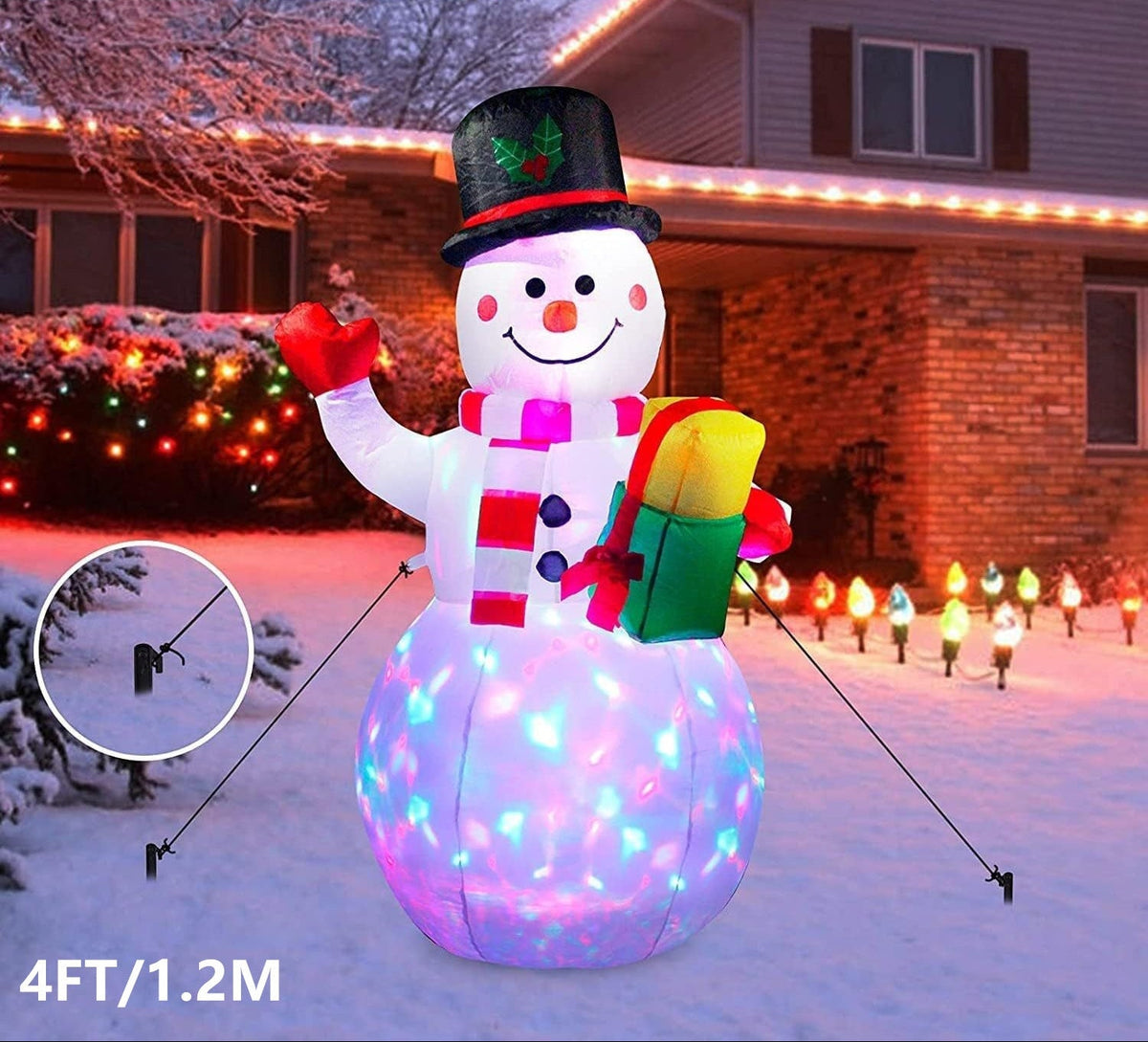 Christmas Inflatable Snowman & Santa - 8FT Giant Outdoor LED Garden Decoration for Holiday Parties, Front Yard Displays, Festive Winter Celebration Decor