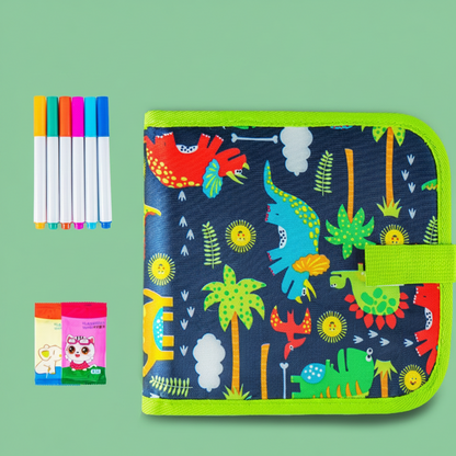 Reusable Doodle Drawing Book-Erasable Coloring and Writing Activity Set for Toddlers Travel Learning and Creative Play