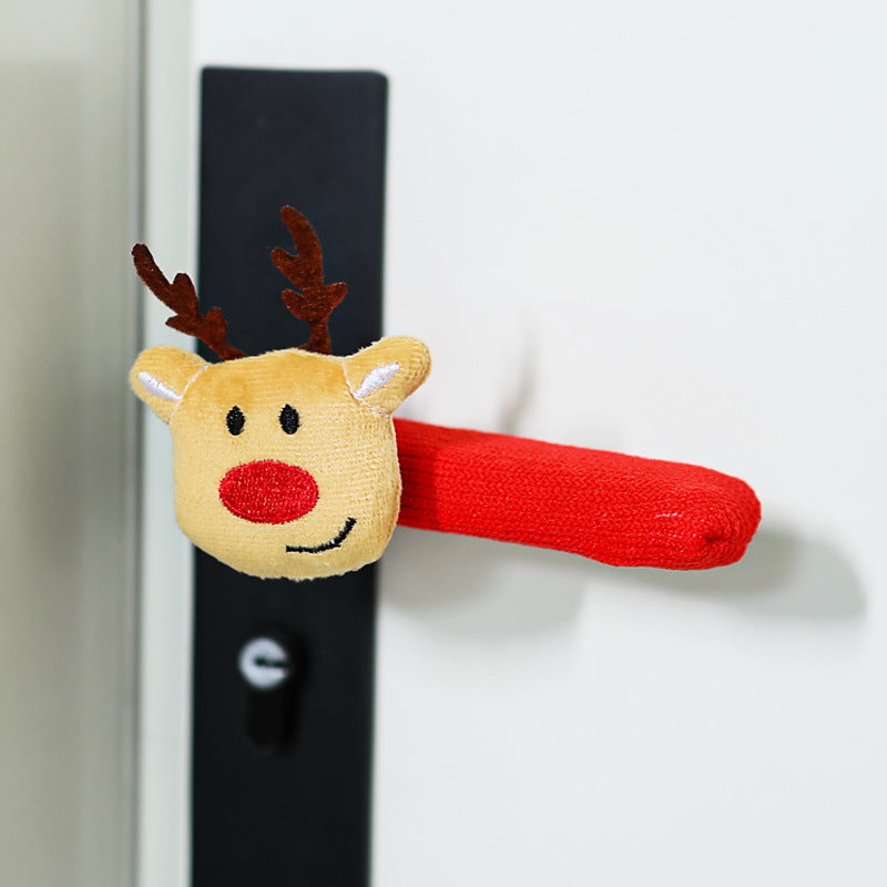 Christmas Door Handle Covers – Soft Hanging Santa and Snowman Bell Decorations for Home Entryways, Festive Accessories for Holiday Spirit