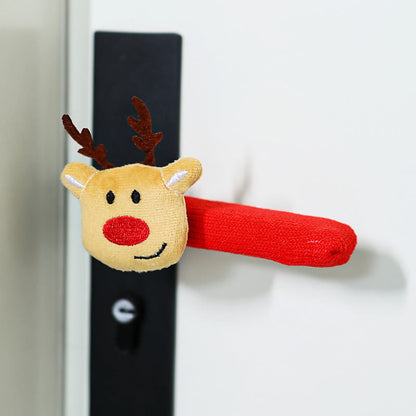 Christmas Door Handle Covers – Soft Hanging Santa and Snowman Bell Decorations for Home Entryways, Festive Accessories for Holiday Spirit