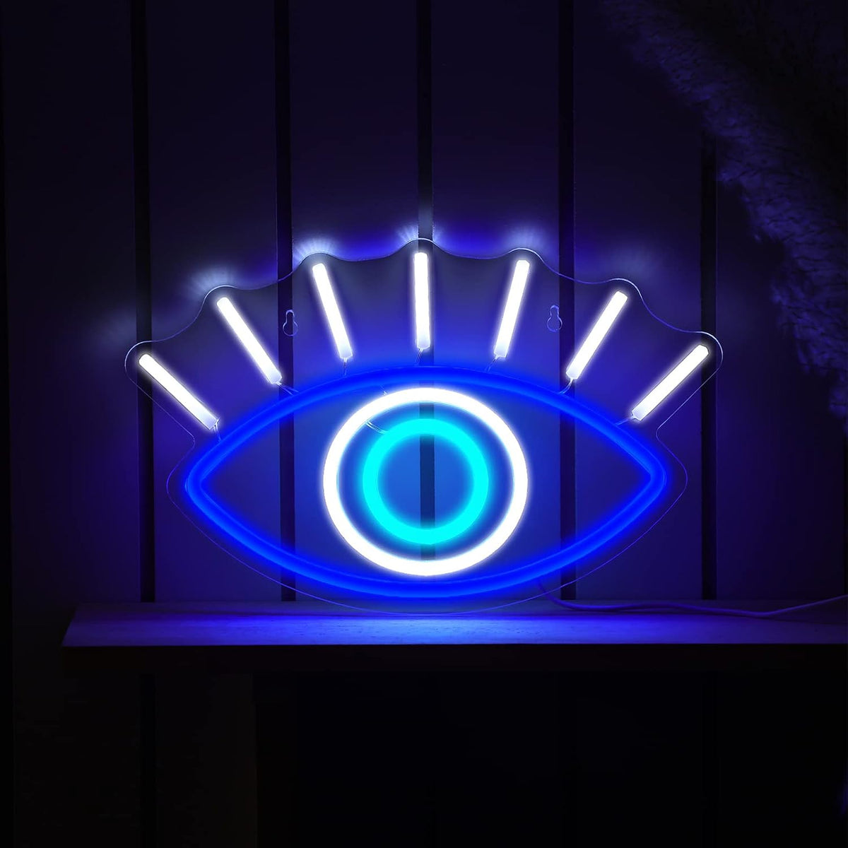 Green Evil Eyes Neon Sign – Gothic LED Wall Light for Game Rooms, Bedrooms, Man Caves and Parties with Bold Nighttime Decor