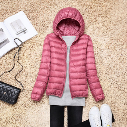 Women’s Ultra Lightweight Packable Puffer Jacket – Hooded Plus Size Down Coat for Spring, Autumn Travel and Everyday Warmth