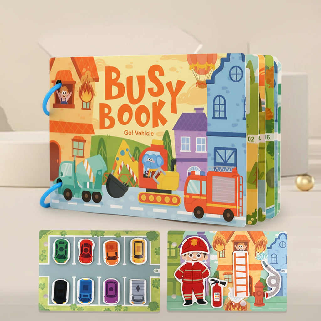 Montessori Quiet Busy Book - Early Learning Activity Binder for Toddlers with Matching Games and Skill Building