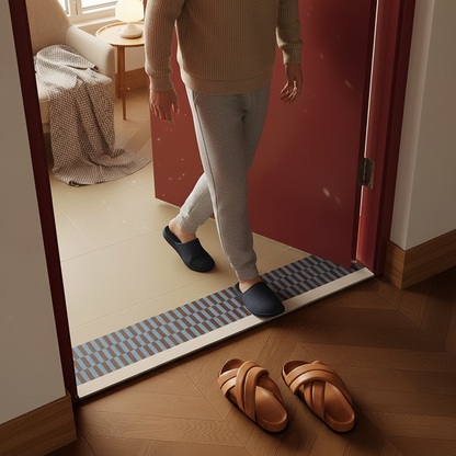 Non-Slip Bathroom Floor Mat – Water-Absorbing Diatom Mud Rug with Striped Design for Showers, Doorways and Quick-Drying Everyday Bathroom Comfort