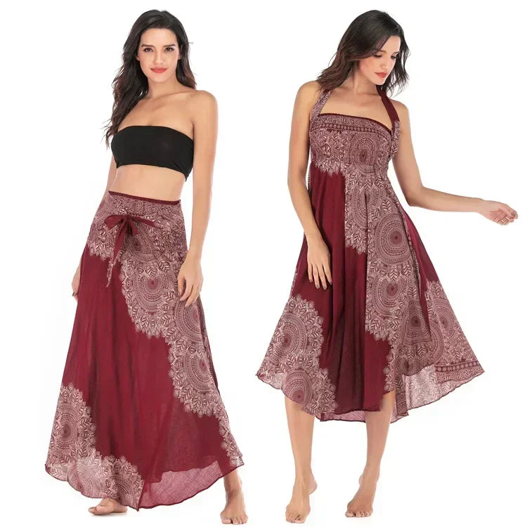 Women’s Boho Maxi Skirt – Loose Vintage Y2K Long Skirt for Summer, Casual Streetwear, Vacation Outfits and Effortless Everyday Styling