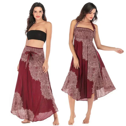 Women’s Boho Maxi Skirt – Loose Vintage Y2K Long Skirt for Summer, Casual Streetwear, Vacation Outfits and Effortless Everyday Styling