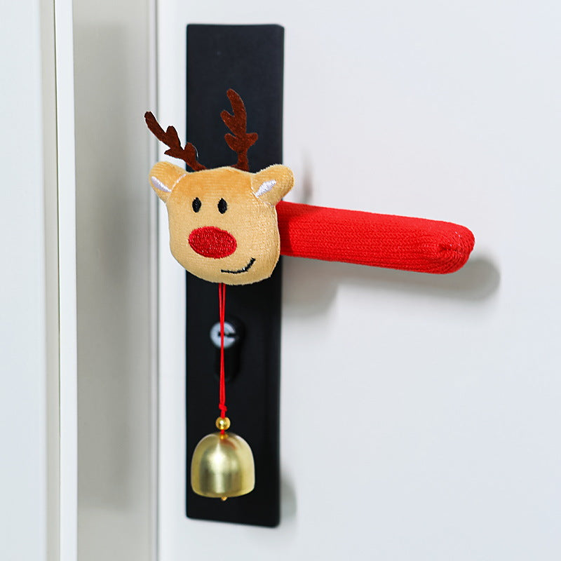 Christmas Door Handle Covers – Soft Hanging Santa and Snowman Bell Decorations for Home Entryways, Festive Accessories for Holiday Spirit