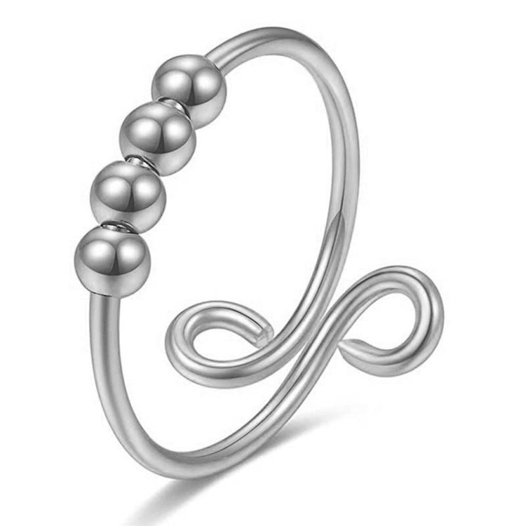 Korean Vintage Beaded Wide Ring – Silver-Tone Open Handmade Jewelry for Women and Couples with Unique Statement Style and Gift Appeal