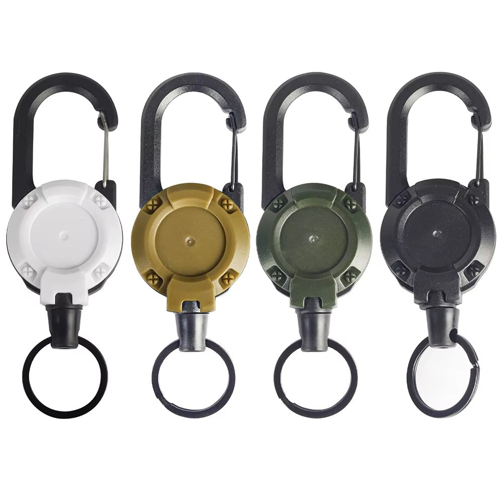 Retractable Wire Rope Keychain Holder – Anti-Theft Elastic Carabiner Hook for Backpack, Keys & Outdoor Travel Use