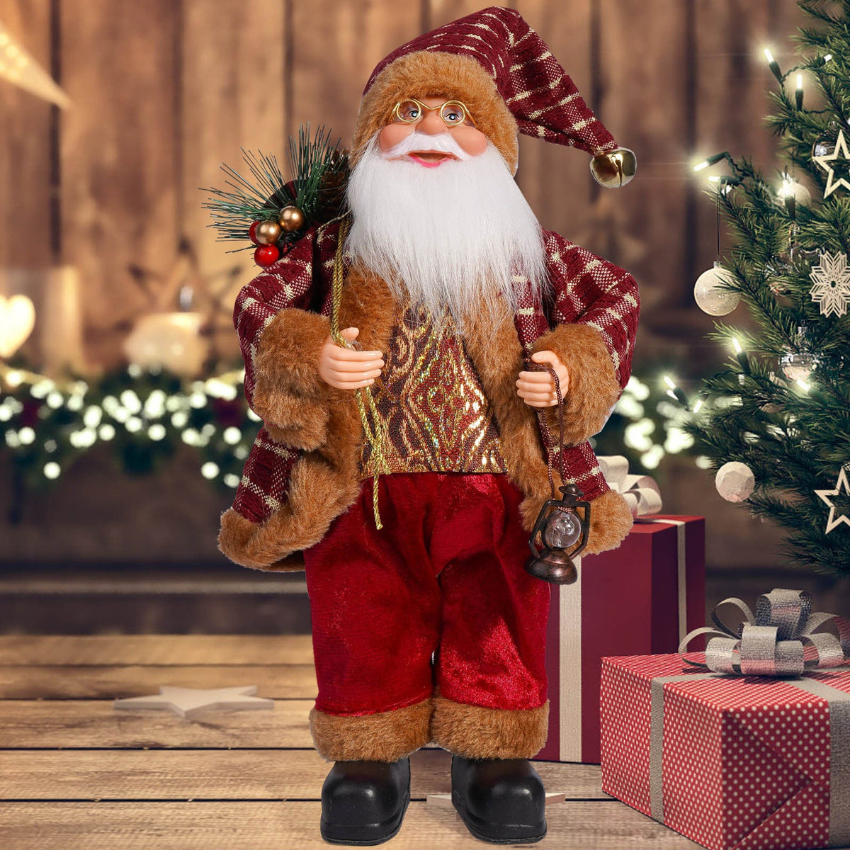 Handcrafted Santa Claus Plush Ornament – Cute Christmas Cloth Figurine for Holiday Parties, Home Decorations, Festive Displays & Winter Celebration Décor
