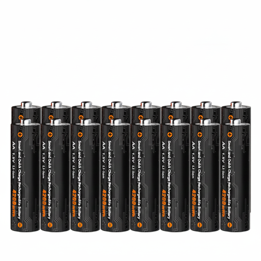 Rechargeable Lithium Battery Set – Long-Lasting 1.5V AA and AAA Batteries with Fast Charger Box for Toys, Remotes and Daily Devices