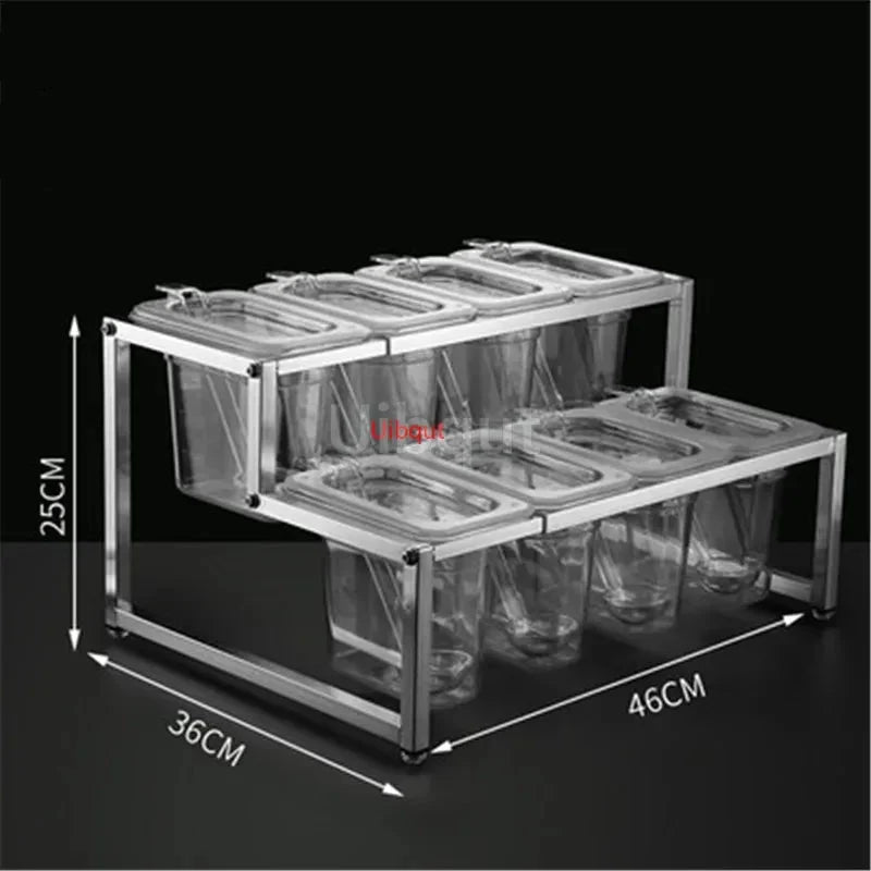 Commercial GN Pan Rack - Stainless Steel Food Tray Shelf Organizer for Restaurant Buffet, Durable Kitchen Storage Solution