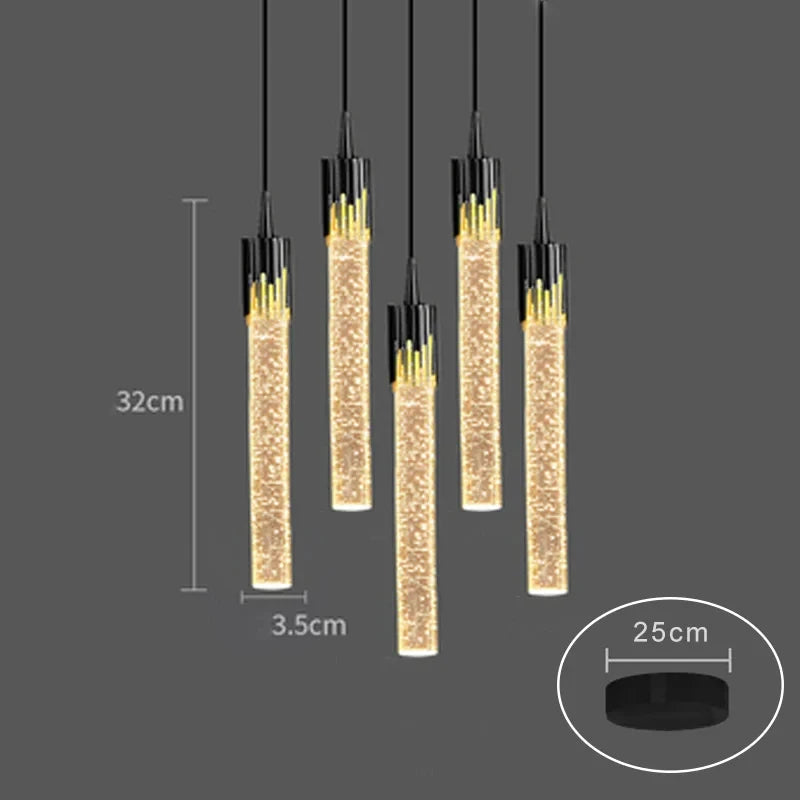 Modern Luxury Crystal Pendant Lamp – Elegant Hanging Ceiling Light for Bedroom, Living Room and Kitchen Decor