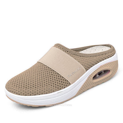 Women’s Orthopedic Air Cushion Walking Shoes – Breathable Slip-On Diabetic Wedge Sneakers with Lightweight Mesh for Comfort & Arch Support