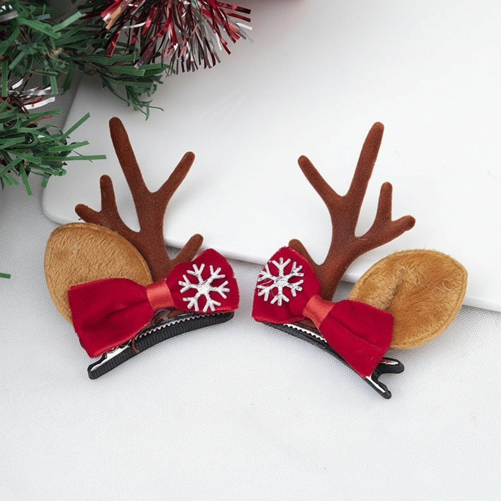 Christmas Light-Up Headband – LED Deer Ears Hair Clips & Accessories for Holiday Parties, New Year Celebrations & Cute Festive Gifting