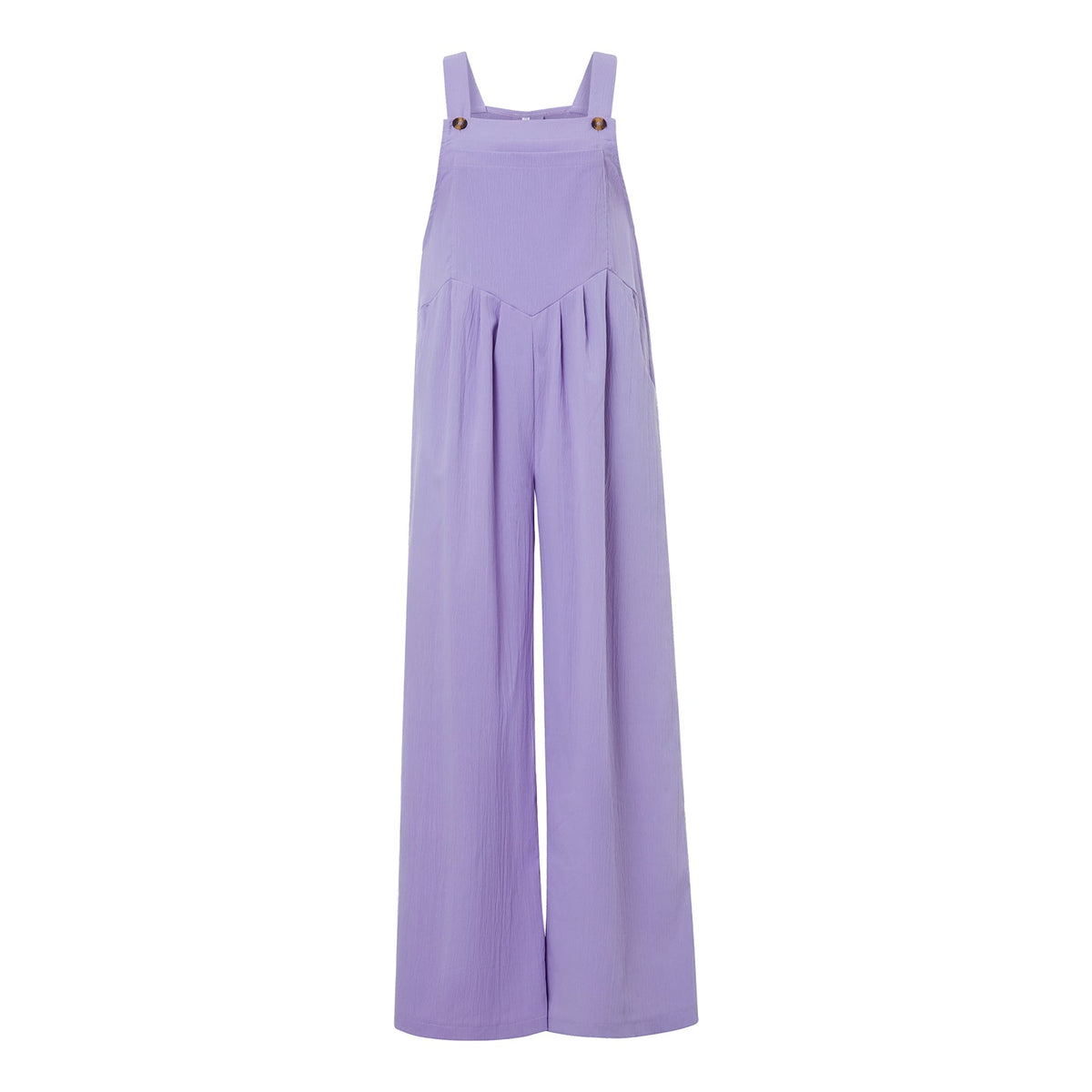 Women’s Loose Fit Jumpsuit – Trendy Solid Color Wide-Leg Suspender Overalls with Buttons & Pockets for Casual Streetwear Fashion