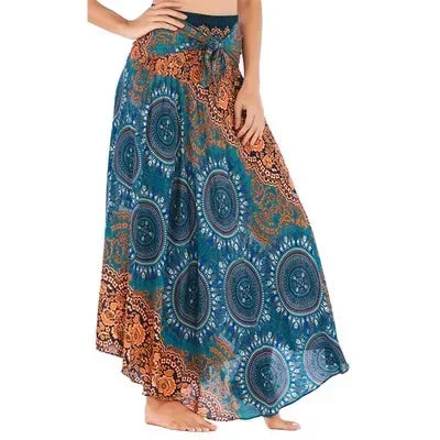 Women’s Boho Maxi Skirt – Loose Vintage Y2K Long Skirt for Summer, Casual Streetwear, Vacation Outfits and Effortless Everyday Styling