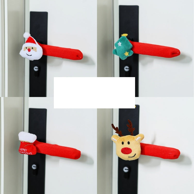 Christmas Door Handle Covers – Soft Hanging Santa and Snowman Bell Decorations for Home Entryways, Festive Accessories for Holiday Spirit
