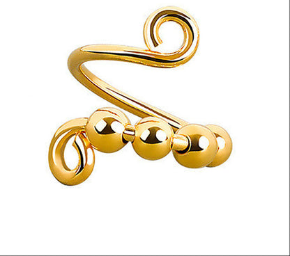 Micro-Motion Rotating Bead Ring – Round Bead Jewelry with Playful Spinning Detail for Stylish Everyday Wear, Stress Relief and Unique Gifting