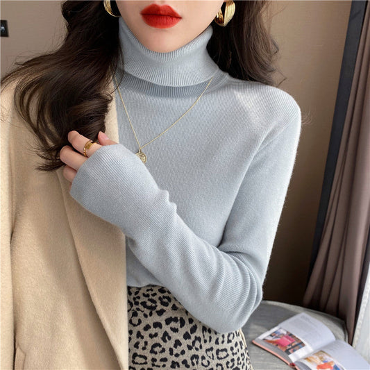 Women's Velvet Turtleneck Sweater – Thick Thermal Knit Pullover for Cozy Winter Layering and Everyday Comfort