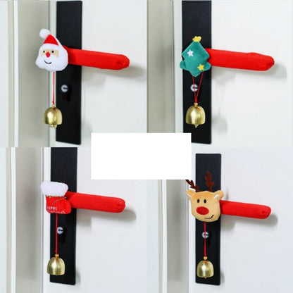 Christmas Door Handle Covers – Soft Hanging Santa and Snowman Bell Decorations for Home Entryways, Festive Accessories for Holiday Spirit